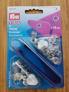 10 Prym Jersey-Druckknöpfe Ø 10mm silber inkl. Werkzeug (390 107)