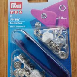 10 Prym Jersey-Druckknöpfe Ø 10mm silber inkl. Werkzeug (390 107)