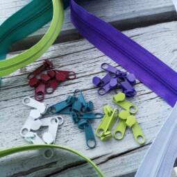 5 Zipper für Spiralreißverschluss endlos 3mm - verschiedene Farben