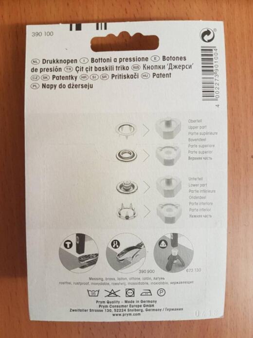 10 Prym Jersey-Druckknöpfe Ø 8mm silber (390 100)