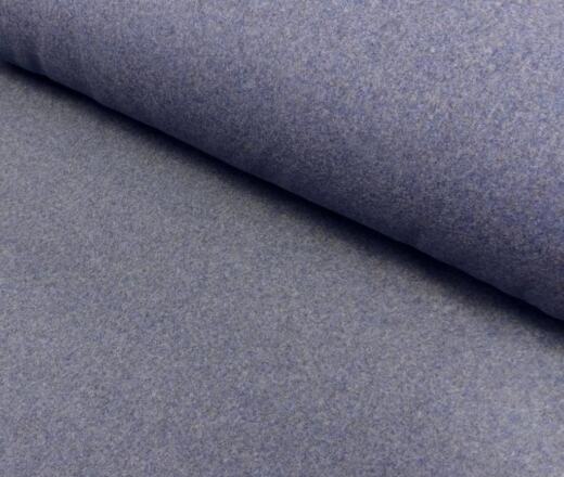 Bio Baumwollfleece - jeansblau meliert 007