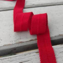 Bio Wolltresse aus 100% Schurwolle - rot 0845