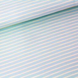 Biojersey - Stoffonkel Streifen classic - hellblau/vanille