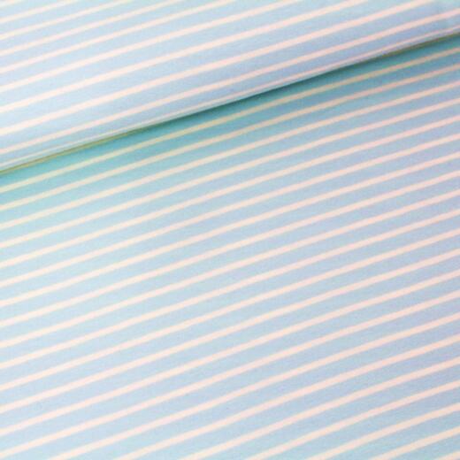 Biojersey Stoffonkel - Streifen classic hellblau/vanille