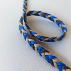 geflochtene Kordel 8mm - braun/beige/blau