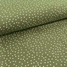 65cm Reststück: Biojersey - Stoffonkel - Dotties - olive