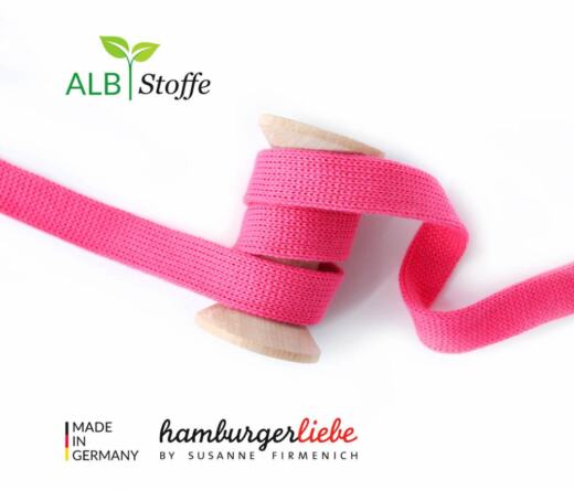 Bio Flachkordel 2cm - Albstoffe - Cord me ortensio (pink A55)