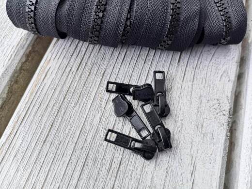 5 Zipper für Krampenreißverschluss endlos 5mm - verschiedene Farben