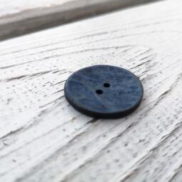 Ein Kokosnussknopf - blau (Ø 25mm) – Bild 2