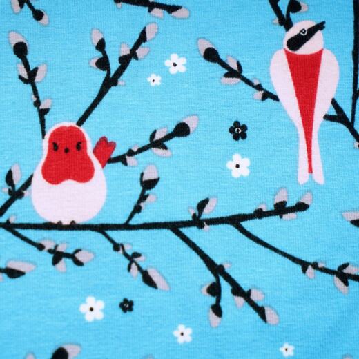 Biojersey - Stoffonkel - Hello Spring blau