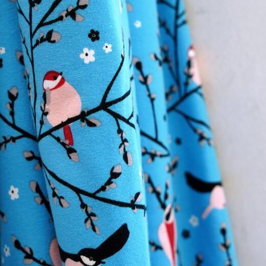 Biojersey - Stoffonkel - Hello Spring blau