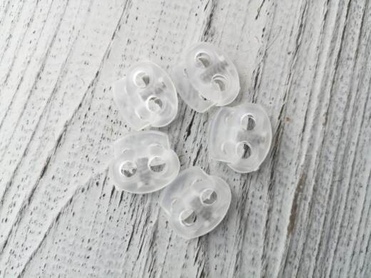 2 Kordelstopper "Mini" - durchsichtig