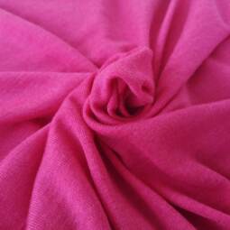 Wolle/Seide Biojersey mit Elasthan - himbeerpink (Pilling-Hinweis beachten)