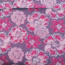 Jacquard Webstoff (Tragetuchstoff) - Yaro Fiori Duo Fuchsia Aqua - White Repreve – Bild 2