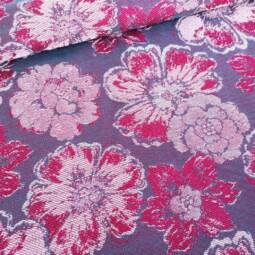 Jacquard Webstoff (Tragetuchstoff) - Yaro Fiori Duo Fuchsia Aqua - White Repreve