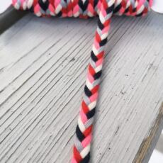 geflochtene Kordel 8mm - navy/rot/creme/grau/neonpink