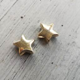 2 Kordelenden 5mm - Stern gold