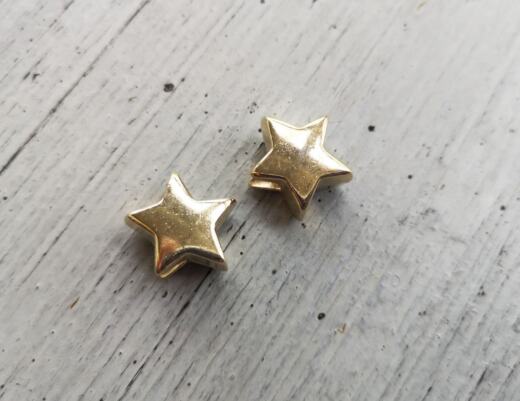2 Kordelenden 5mm - Stern gold