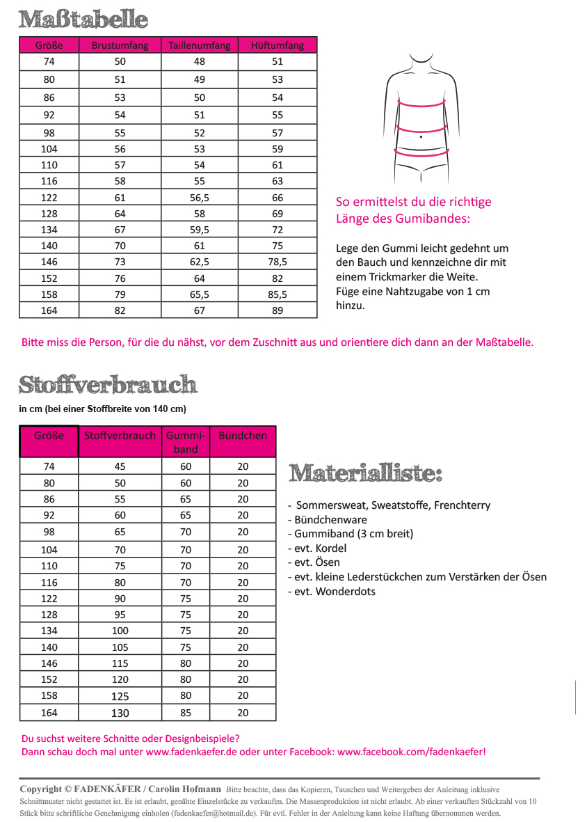 Maßtabelle-Stoffverbrauch-Jogginghose-KInder