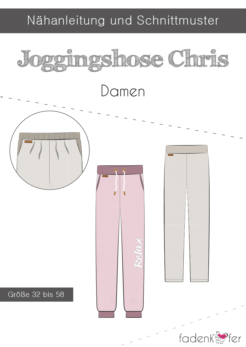 Papierschnittmuster Fadenkäfer – Jogginghose Chris für Damen – Tigerlilly