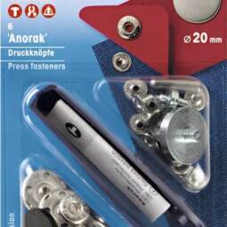 6 Prym Druckknöpfe Anorak flach (Ø 20mm) - alteisen (390 376)