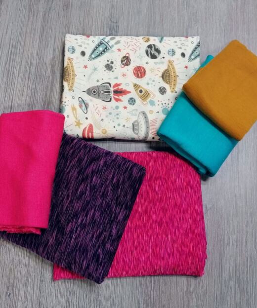 Wolle/Seide Biojersey - purple/lila meliert