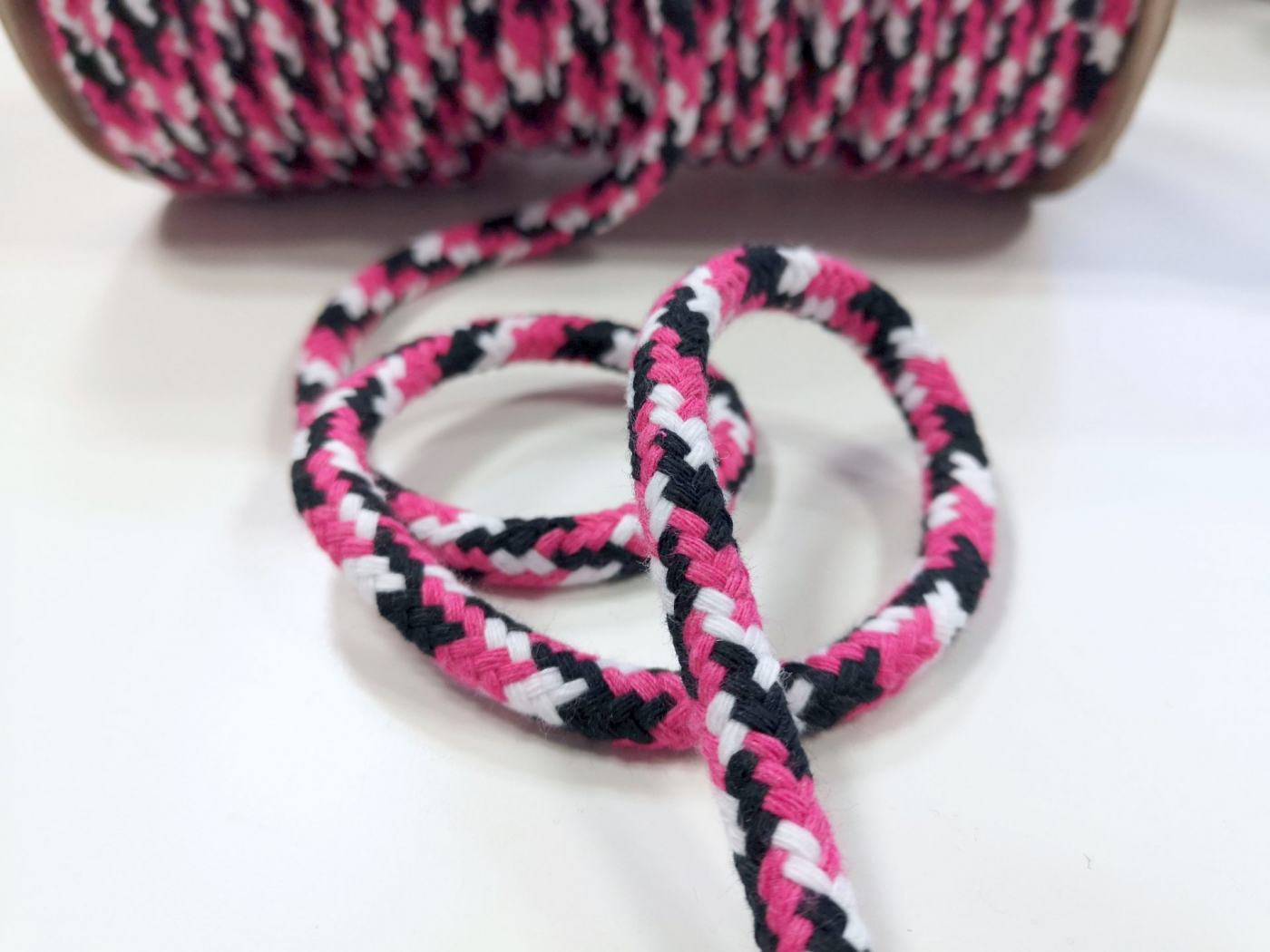 Rundkordel multicolor pink weiß schwarz