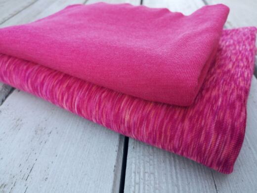 Wolle/Seide Biojersey - pink/orange meliert