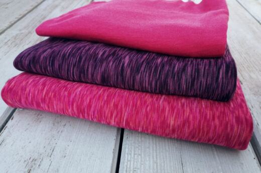 Wolle/Seide Biojersey - purple/lila meliert