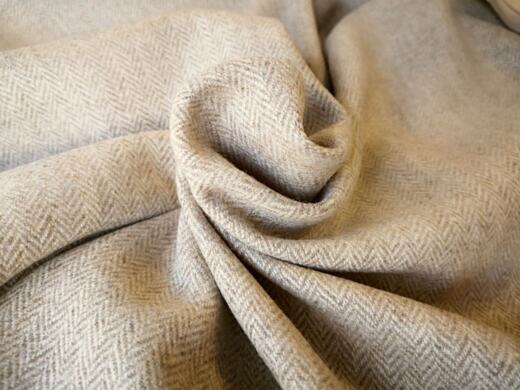 Bio Fischgrat quer aus 100% Wolle - beige