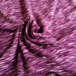 Wolle/Seide Biojersey - purple/weiß meliert