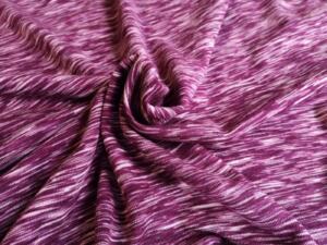 Wolle/Seide Biojersey - purple/weiß meliert
