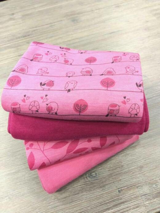 B-Ware: Wolle/Seide Biojersey (mit Elasthan) - himbeerpink