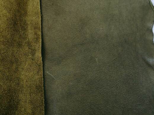 Ecopell Nappaleder Zuschnitt - khaki (Biotierhaltung + pflanzlich gegerbt)