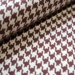 Bio Kuscheljacquard - Stoffonkel - Hahnentritt - braun/beige