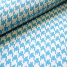 Bio Kuscheljacquard - Stoffonkel - Hahnentritt - lichtblau