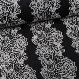 Jacquard Webstoff (Tragetuchstoff) - Yaro Jazz Duo Black White Linen Kapok