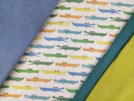 Wolle/Lyocell Biojersey - Krokodile