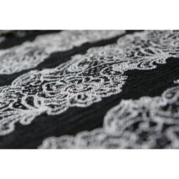 Jacquard Webstoff (Tragetuchstoff) - Yaro Jazz Duo Black White Linen Kapok – Bild 2