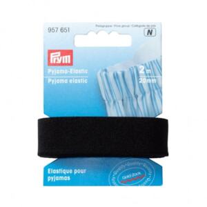 Prym - 2 Meter Pyjama-Elastic Gummiband - schwarz 20mm (957 651)