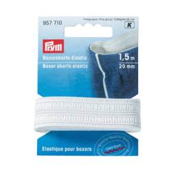 Prym - 1,5 Meter Boxershorts Elastic Gummiband weiß 20mm (957 710)