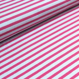 Biojersey - Stoffonkel - Streifen hellgrau-pink