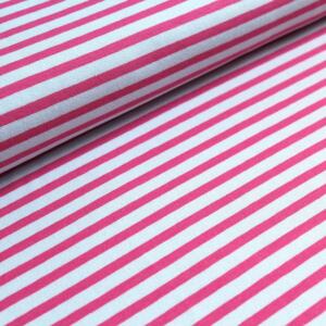Biojersey - Stoffonkel - Streifen hellgrau/pink