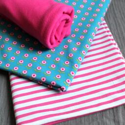 Biojersey - Stoffonkel - Streifen hellgrau-pink – Bild 3