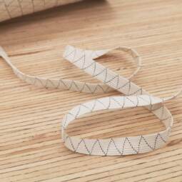 Bio Gummiband naturweiß/schwarz 10mm