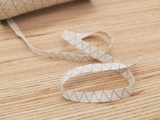 Bio Gummiband naturweiß/schwarz 10mm
