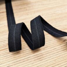 Bio Falzgummi (elastisches Einfassband) 15 mm - schwarz