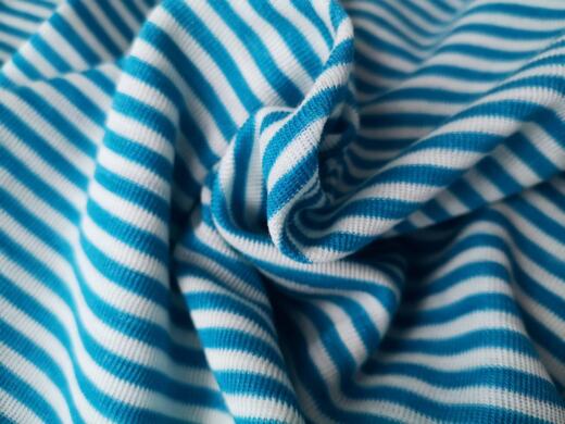Wolle/Lyocell Biojersey - Miniringel karibikblau