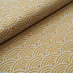 Bio Interlock Jacquard - Stoffonkel - Regenbogen curry-nevis