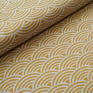 Bio Jacquardjersey - Stoffonkel Regenbogen curry/nevis